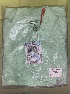 Arizona Jean Co Light Green Collared Polo Short Sleeve, Size XS Tag lees Comfort